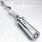 47" Bending Barbell Weightlifting Home Gym Equipment with 2 Clamps, Silver
