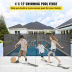 vevor 4ft x 72ft pool fence swimming fence in ground life saver fence portable