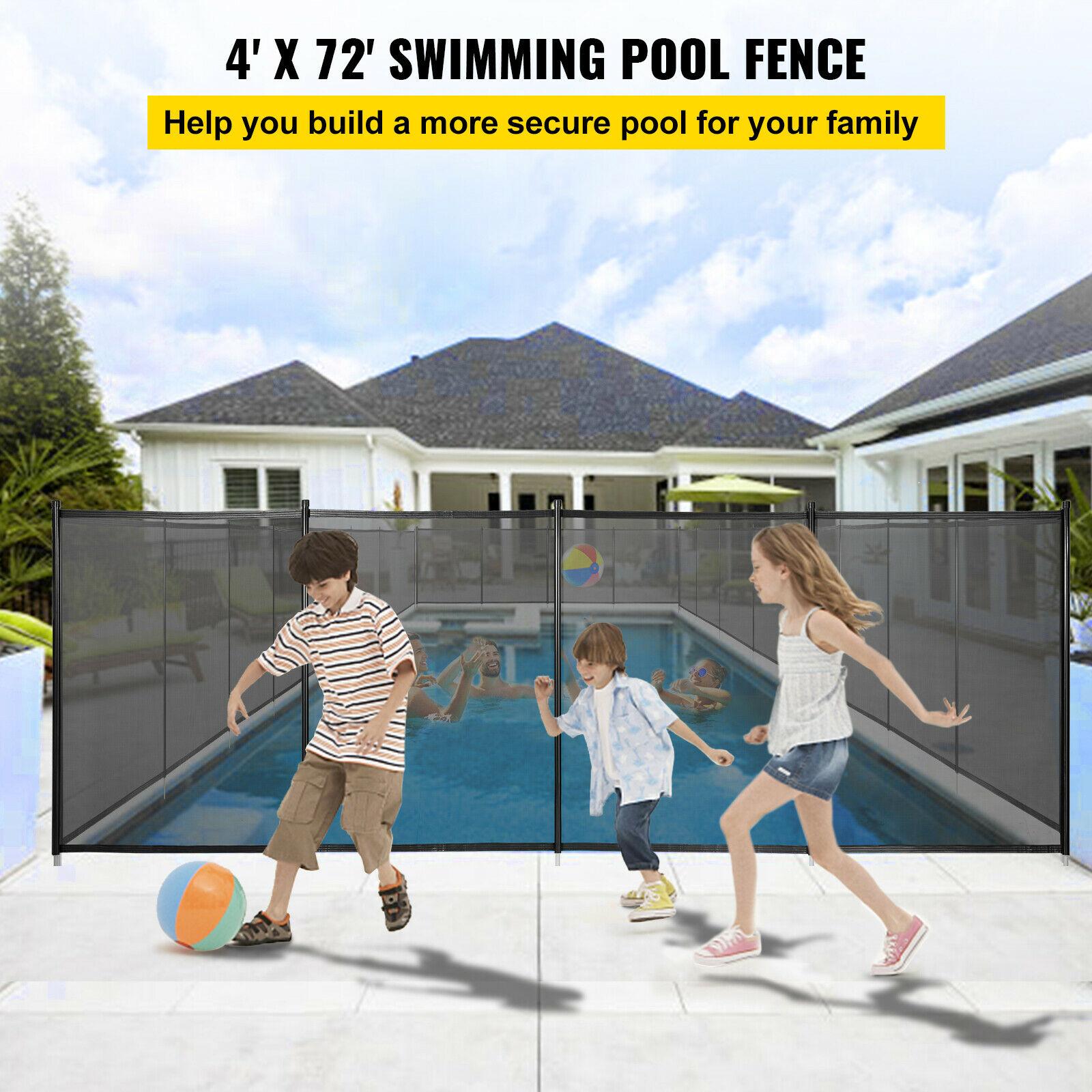 vevor 4ft x 72ft pool fence swimming fence in ground life saver fence portable