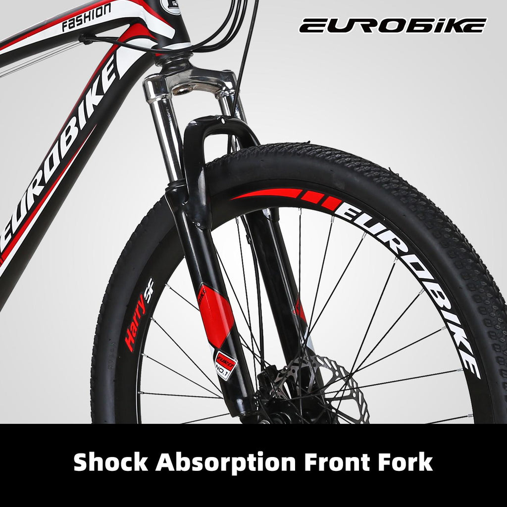 Eurobike X1 Mountain Bike 21 Speed 27.5 Inch Wheels Dual Disc Brakes bikes for Mens Front Suspension Bicycle