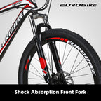 Eurobike X1 Mountain Bike 21 Speed 27.5 Inch Wheels Dual Disc Brakes bikes for Mens Front Suspension Bicycle