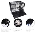Heavy Duty Pet Dog CaStrong Metal Crate Kennel Playpen w/Wheels&amp;Tray
