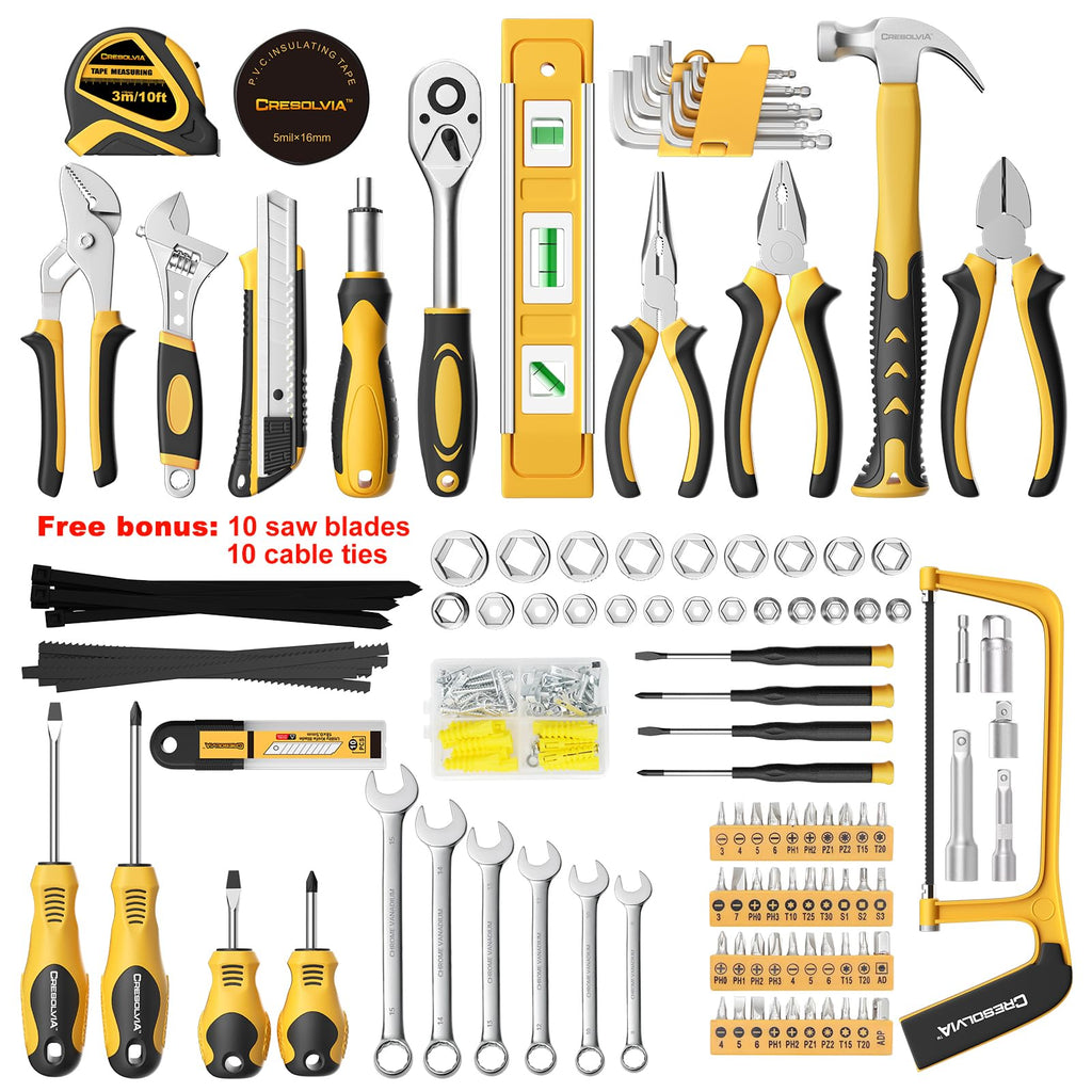 199 Piece Tool Kit for Home,General Household/Auto Repair Tool Set,Basic Hand Tool Kit with Socket Wrench,Tool Box Case for Men,Perfect for Diyer Handyman Homeowner