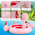 Gymax 6-Person Inflatable Bird Island Party Flamingo Floating Island Pink