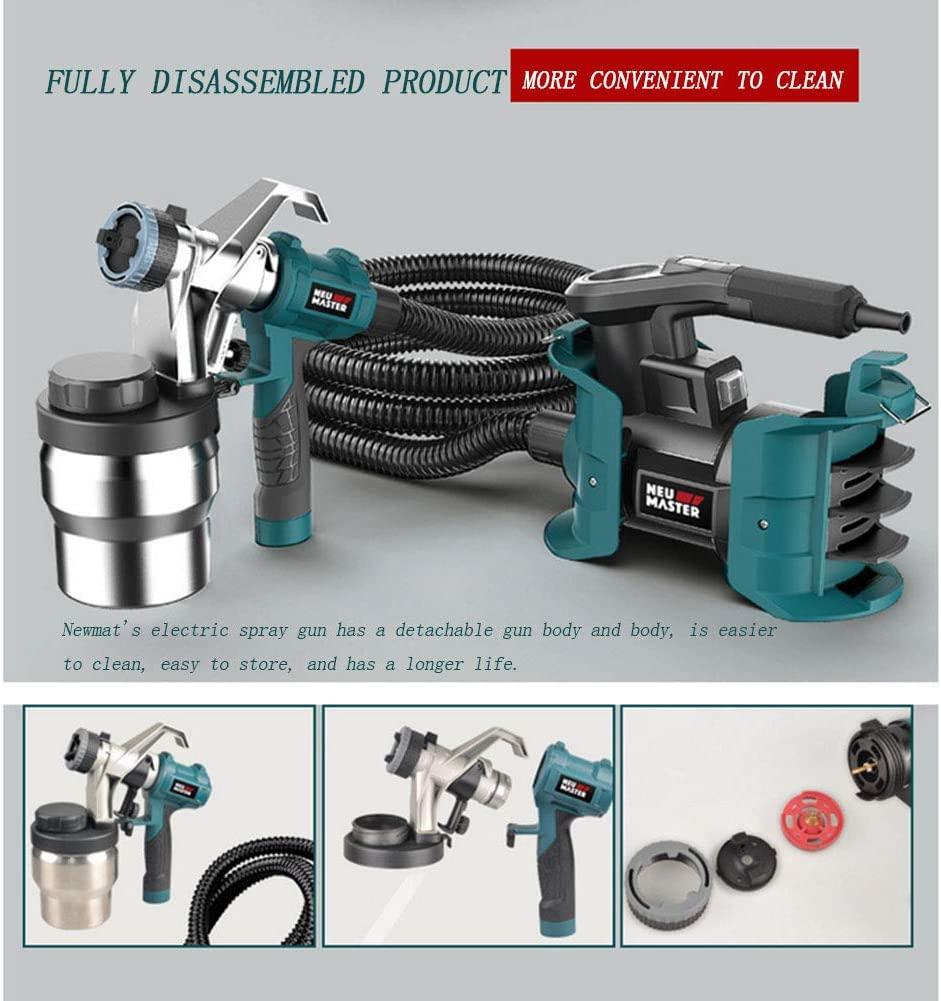 WEZER OTY Paint Sprayer Electric,Equipped with 800W Motor with 1/2/2.5Mm Nozzle and 0.9L Watering Can,Suitable for Railing
