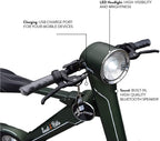 Scoot-E-Bike Folding Electric Adult Scooter - Electric Bicycle - Bluetooth Speaker - Stylish and Stable - Leather Seat - Lightweight - Excellent Range
