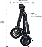 Scoot-E-Bike Folding Electric Adult Scooter - Electric Bicycle - Bluetooth Speaker - Stylish and Stable - Leather Seat - Lightweight - Excellent Range