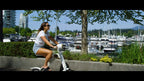 Scoot-E-Bike Folding Electric Adult Scooter - Electric Bicycle - Bluetooth Speaker - Stylish and Stable - Leather Seat - Lightweight - Excellent Range