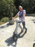 Scoot-E-Bike Folding Electric Adult Scooter - Electric Bicycle - Bluetooth Speaker - Stylish and Stable - Leather Seat - Lightweight - Excellent Range