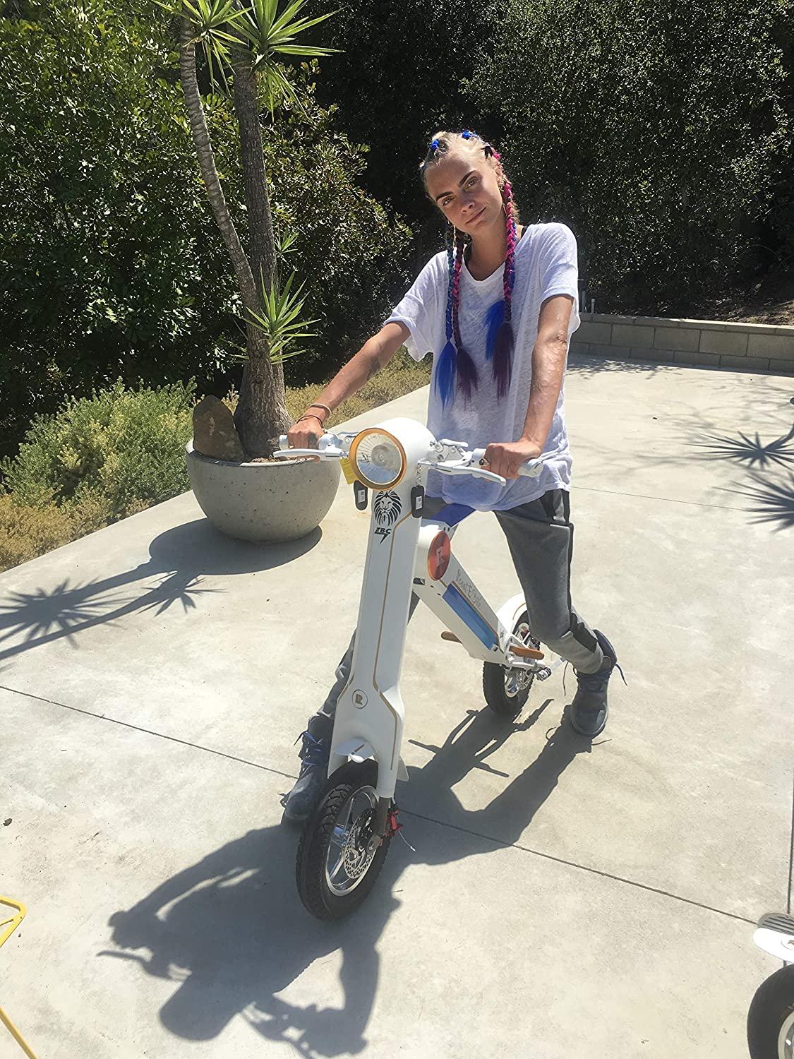 Scoot-E-Bike Folding Electric Adult Scooter - Electric Bicycle - Bluetooth Speaker - Stylish and Stable - Leather Seat - Lightweight - Excellent Range