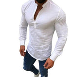 Men's Solid Color Shirt Long Sleeve