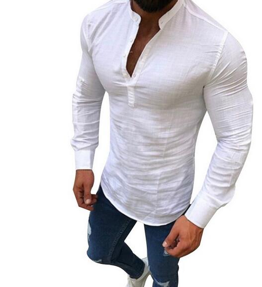 Men's Solid Color Shirt Long Sleeve