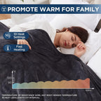 SWJYH Electric Blanket Flannel | 84x90 inch Warming Heated Blanket-Home, Bed, 1-12 Hour Time Setting, Machine Washable, Grey