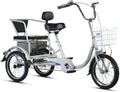 YYOBK Adult Recumbent Bikes,Tricycle for Elderly,Complete Cruiser Bikes,Comfort Bikes for Seniors,Three-Wheeled Bicycles with Shopping Basket,Back Seat,Tire Size 16 in Trike Wheels,Load 200kg