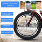 YYOBK Adult Recumbent Bikes,Tricycle for Elderly,Complete Cruiser Bikes,Comfort Bikes for Seniors,Three-Wheeled Bicycles with Shopping Basket,Back Seat,Tire Size 16 in Trike Wheels,Load 200kg