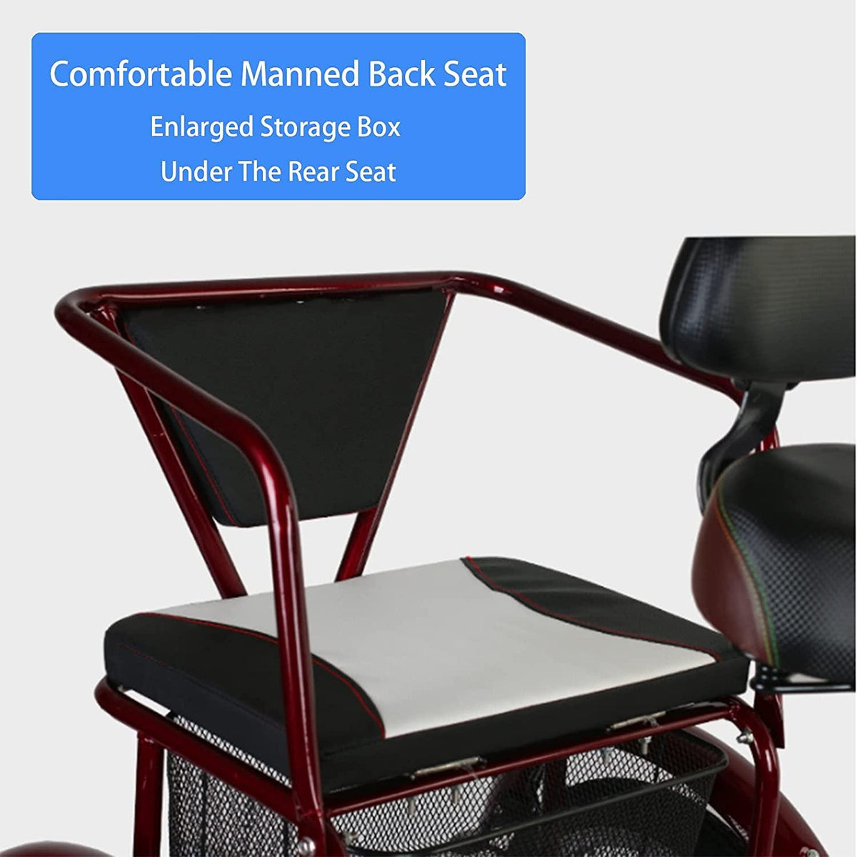 YYOBK Adult Recumbent Bikes,Tricycle for Elderly,Complete Cruiser Bikes,Comfort Bikes for Seniors,Three-Wheeled Bicycles with Shopping Basket,Back Seat,Tire Size 16 in Trike Wheels,Load 200kg