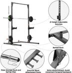 Power Squat Rack Weight Lifting Adjustable with Pull Up Bar for Home Gym