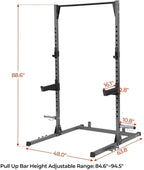 Power Squat Rack Weight Lifting Adjustable with Pull Up Bar for Home Gym