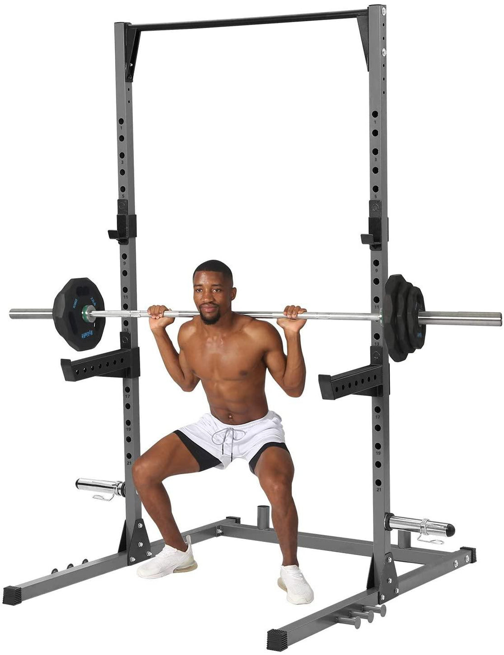 Power Squat Rack Weight Lifting Adjustable with Pull Up Bar for Home Gym