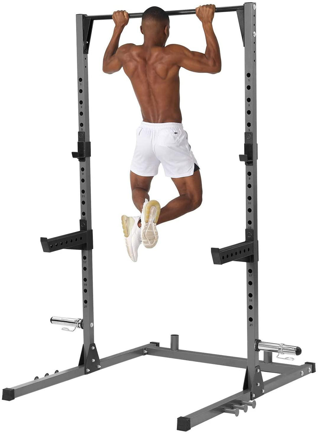 Power Squat Rack Weight Lifting Adjustable with Pull Up Bar for Home Gym