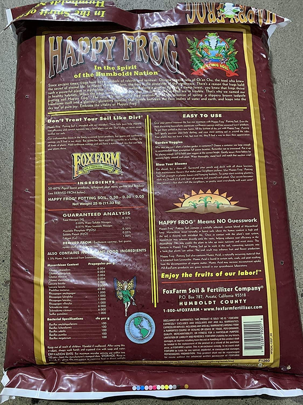 foxfarm fx14047 happy frog ph adjusted organic plant garden potting soil mix bag, 1.5 cubic feet (4 pack)
