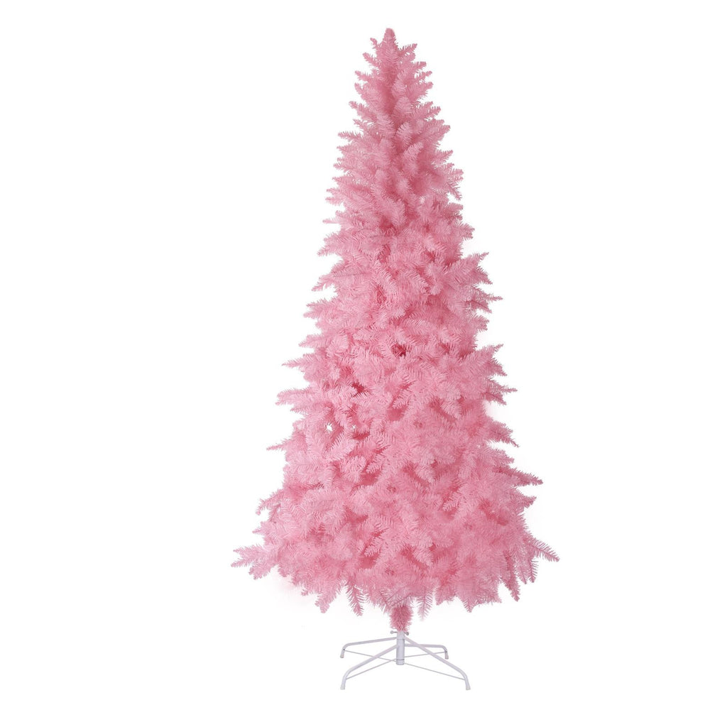 Pink Artificial  Christmas Tree, 8Ft Full Tree, with Metal Stand
