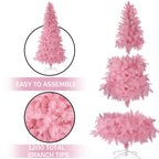 Pink Artificial  Christmas Tree, 8Ft Full Tree, with Metal Stand