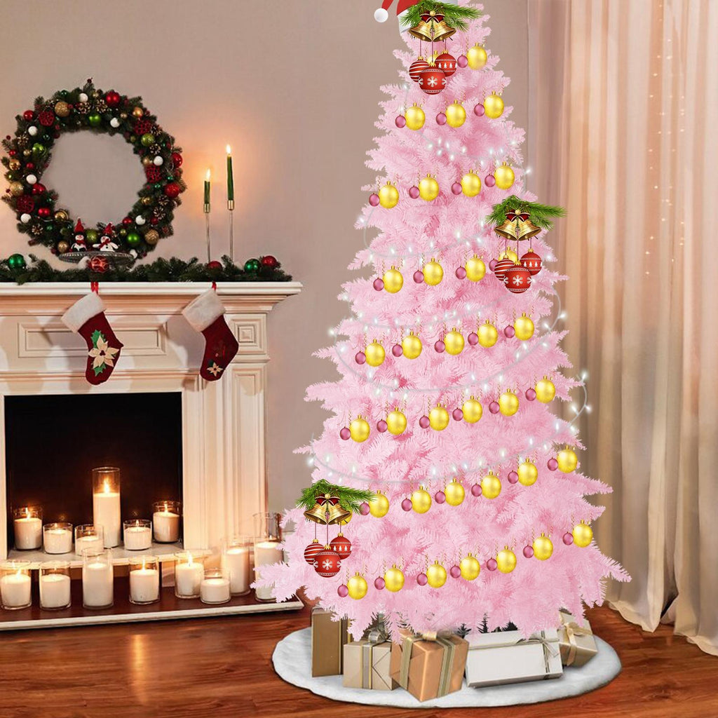 Pink Artificial  Christmas Tree, 8Ft Full Tree, with Metal Stand