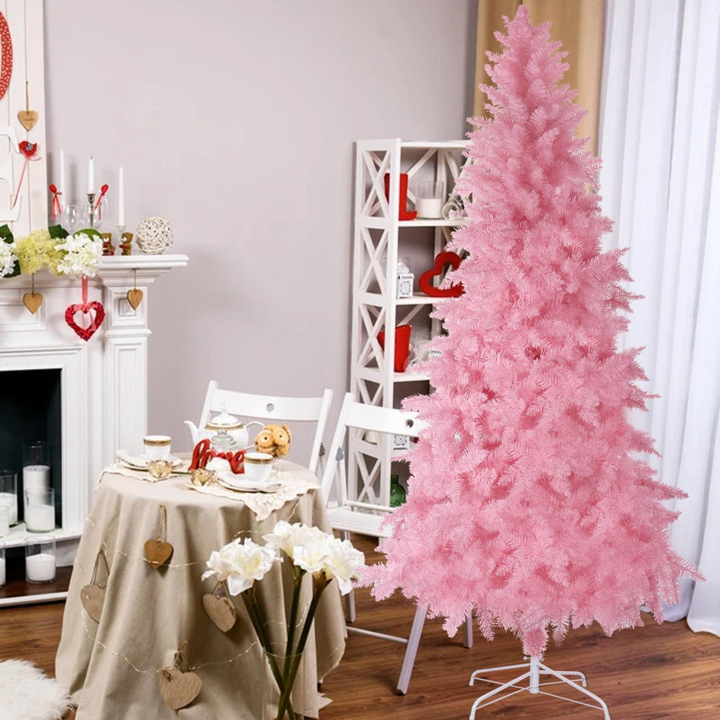 Pink Artificial  Christmas Tree, 8Ft Full Tree, with Metal Stand