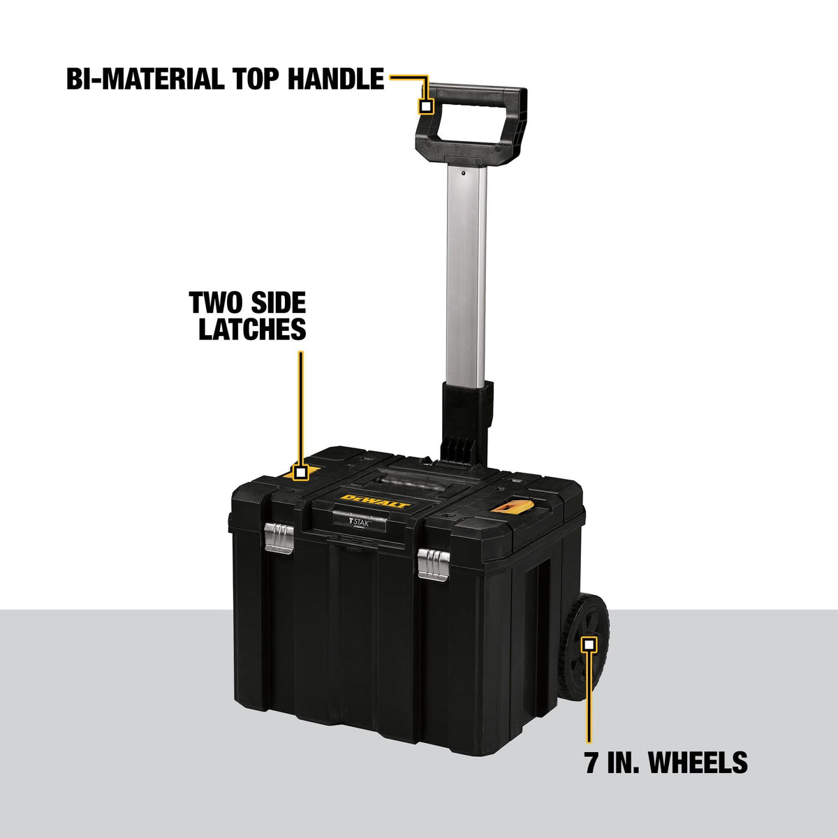 Tool Box with Wheels Modular, LarRolling Tool Box With Telescopic Handle, Portable Carrier Deep Stackable TSTAK Stora(DWST17820)
