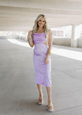 cut out criss cross midi dress