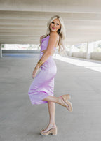 cut out criss cross midi dress
