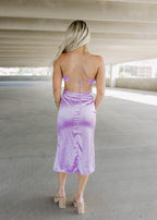 cut out criss cross midi dress