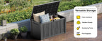 200 Gallon Outdoor Deck Box, Lockable Waterproof Outdoor StoraBoxes For Garden Tools,Indoor Cushions,Accessories Outside StoraResin Weatherproof Container(Black)