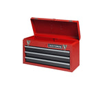 3-Drawer Metal Portable Chest Toolbox Red