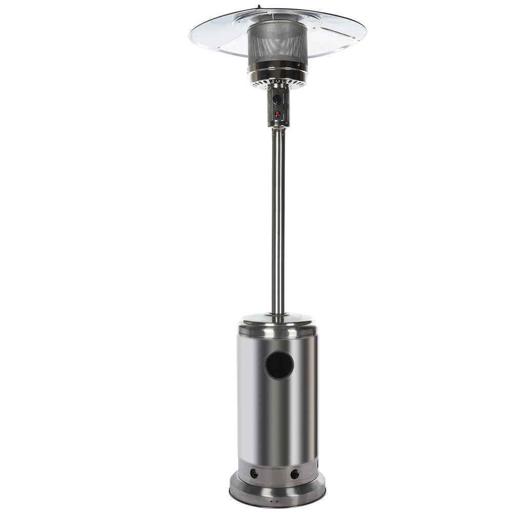 DJKDJL Outdoor Patio Heater With Wheels,Propane 46,000 BTU Premium Outdoor Patio Heater, Silver, 87*46*46CM