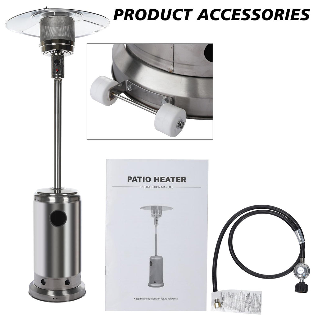 Wyongtao Outdoor Patio Heater With Wheels,Propane 46,000 BTU Premium Outdoor Patio Heater