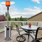 DJKDJL Outdoor Patio Heater With Wheels,Propane 46,000 BTU Premium Outdoor Patio Heater, Silver, 87*46*46CM