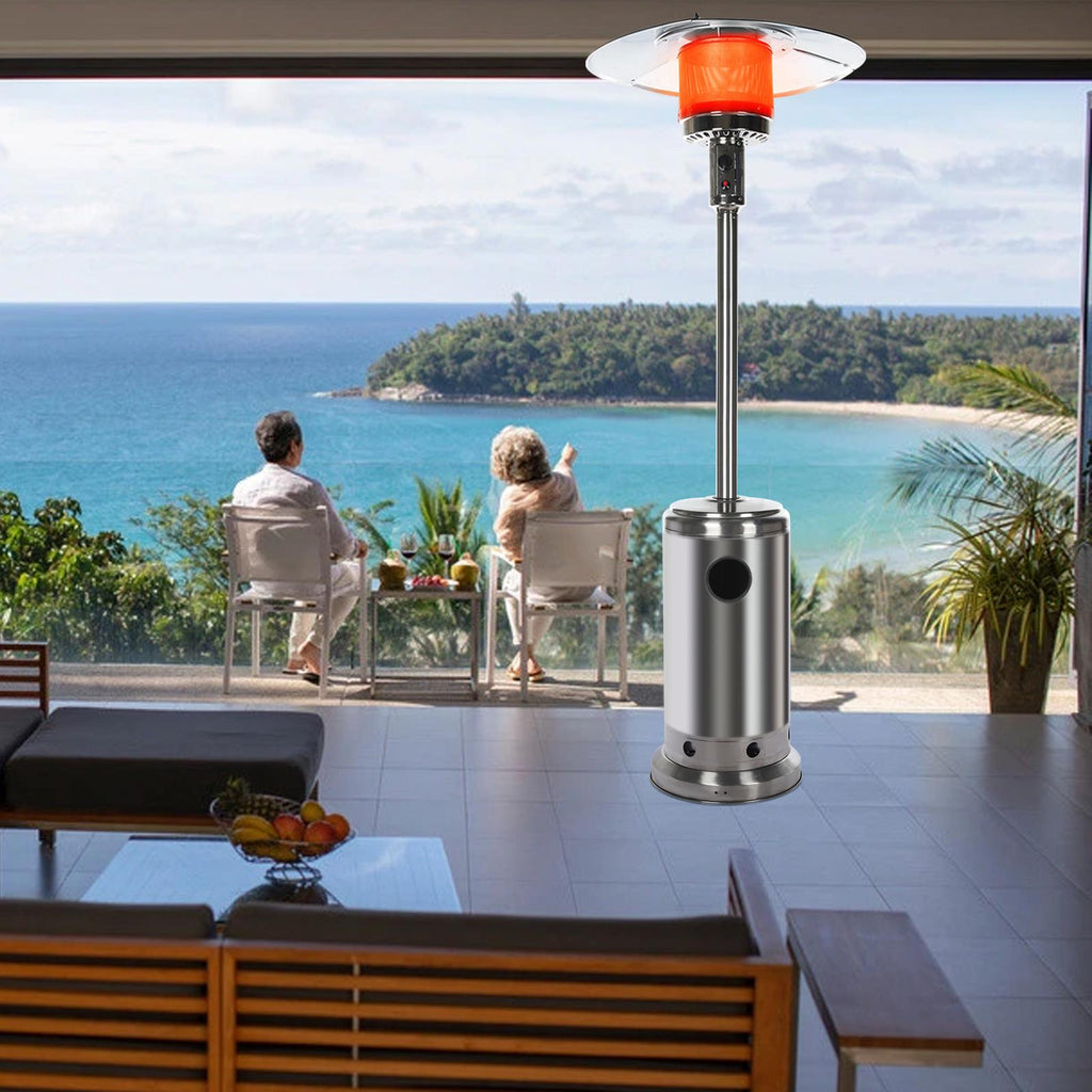 Sales Today Clearance Outdoor Patio Heater With Wheels,Propane 46,000 BTU Premium Outdoor Patio Heater