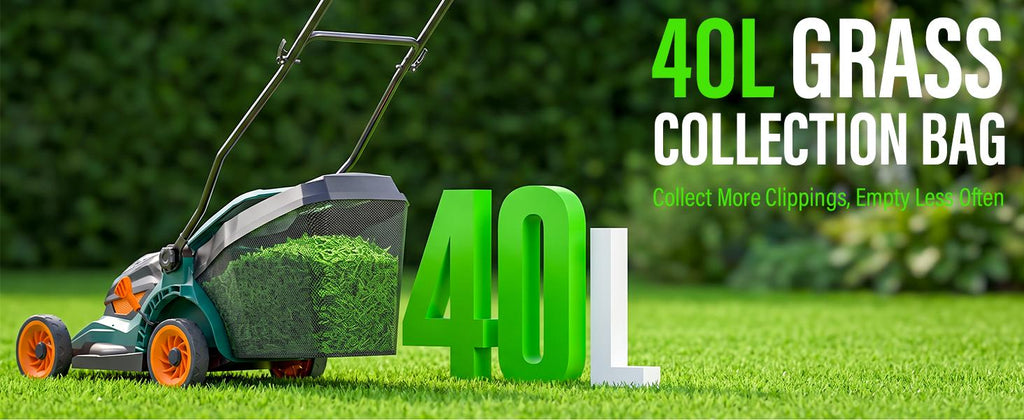 40V Cordless Lawn Mower, 16-Inch Brushless Electric Push Mower with 4.0Ah Battery, Low/High Speed Control, 5-Position Height Adjustment, 40L Grass Bag, Lightweight Mower for Yard/Lawn