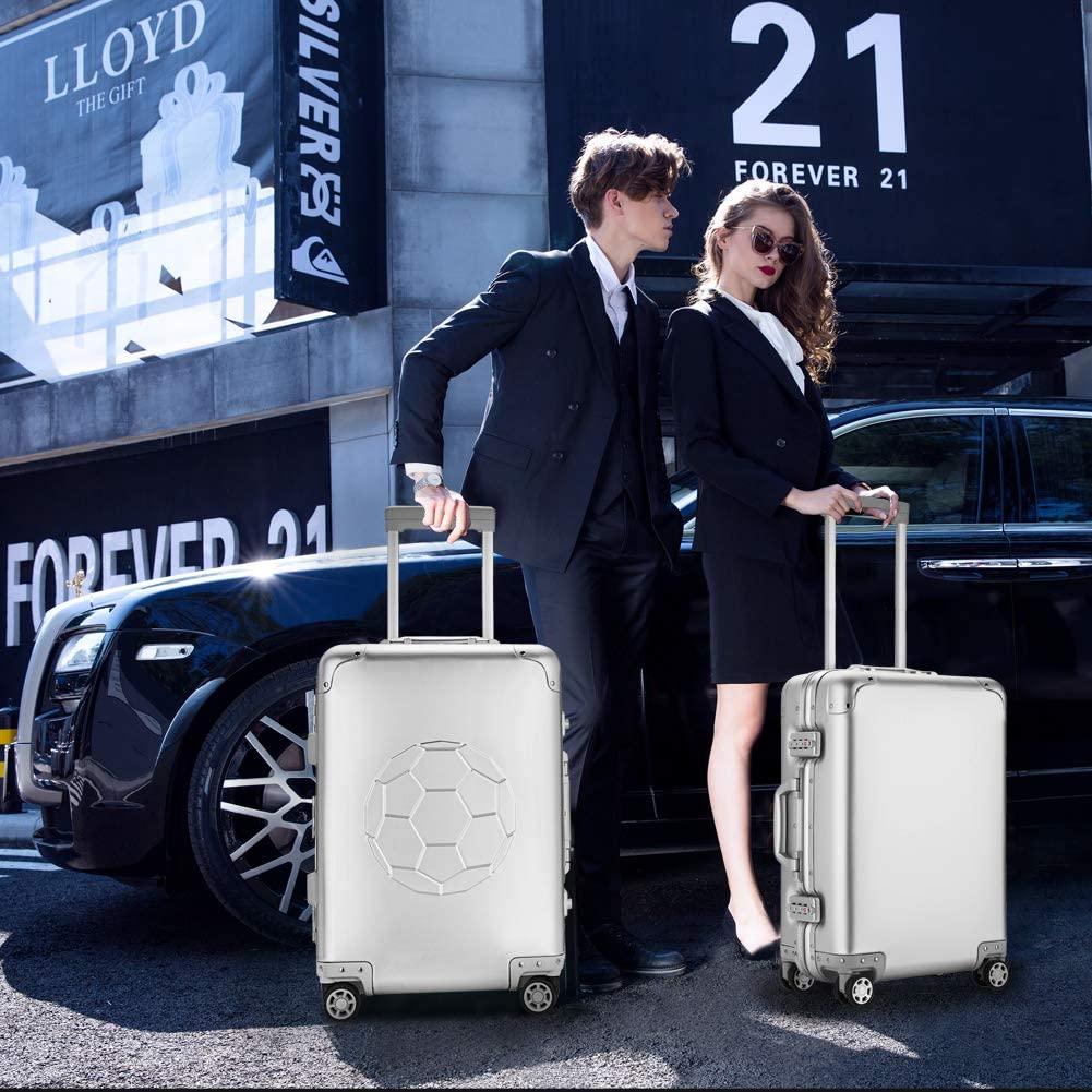 Aluminum Alloy Luggage Hard Shell Carry-Ons with Spinner Wheels, Zipperless &amp; Lightweight Suitcases for Travel with Tsa Lock (20", Silver)