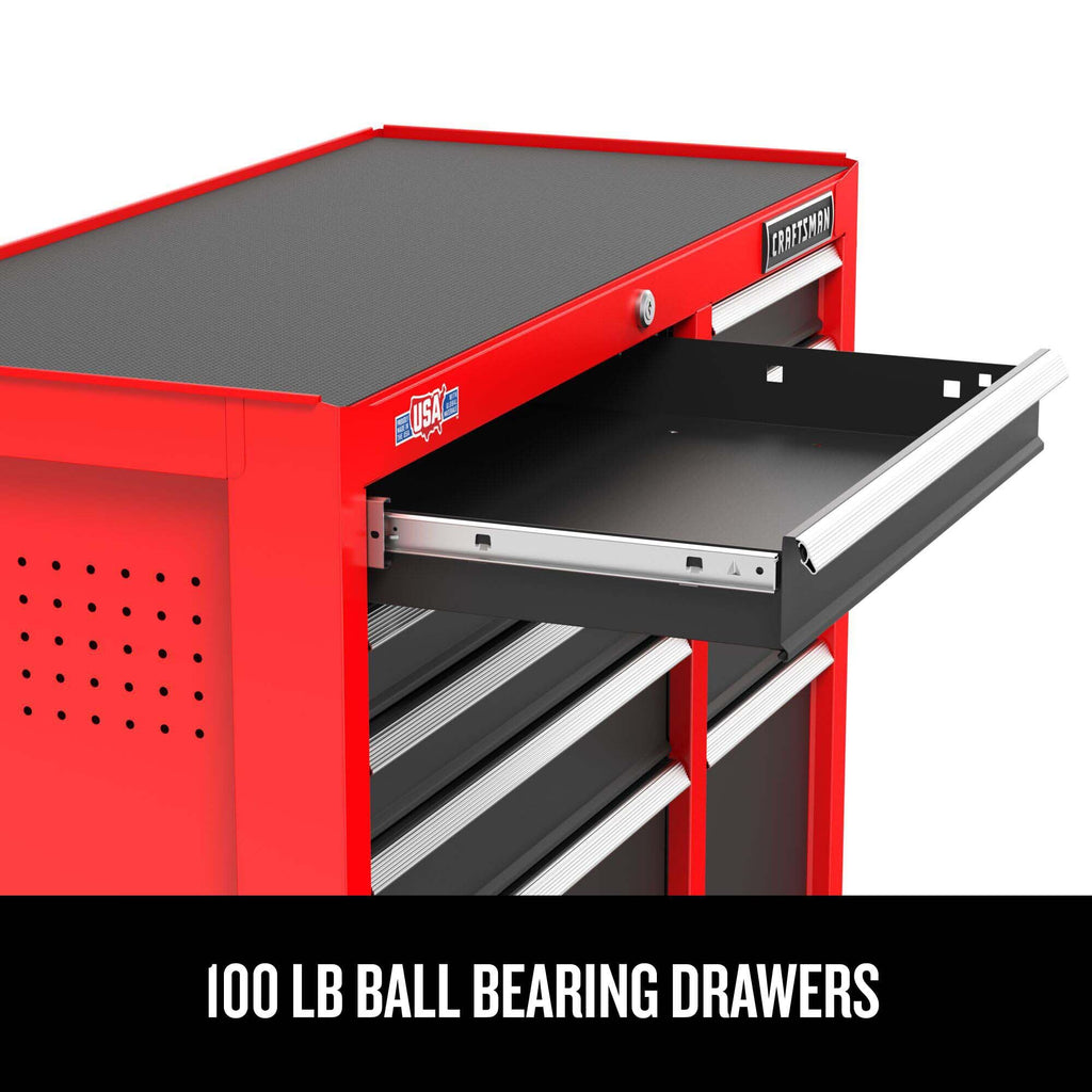 41" Rolling Tool Chest, 10-Drawer Steel Tool Cabinet with Drawer Trays and Paper Towel Holder (CMST341102RB)
