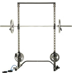 Fitness Reality Multi-function, Adjustable Power Rack Squat Stand with J-Hooks, landmine, and weight storaattachment (2809)
