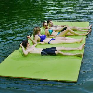 Costway 3-Layer Floating Water Pad 12' x 6' Floating Oasis Foam Mat for Relaxing Green
