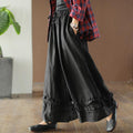 hemp casual retro loose tie wide leg pants literary pants