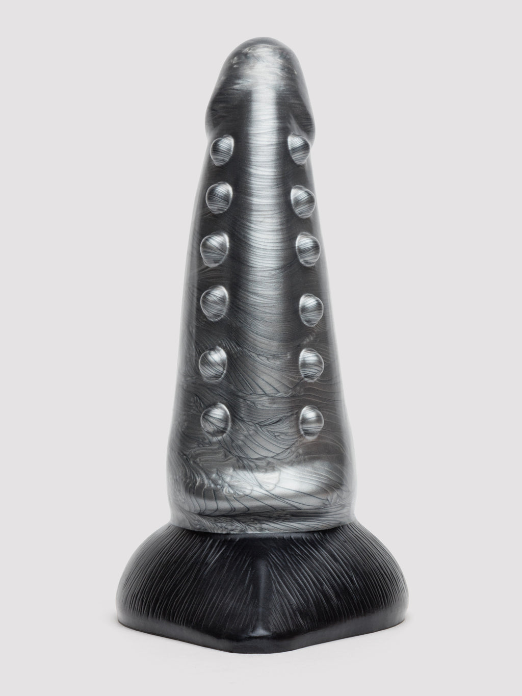 Fantasy Beastly Dragon Textured Silicone Dildo 8 Inch, Silver