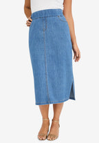comfort waist midi skirt