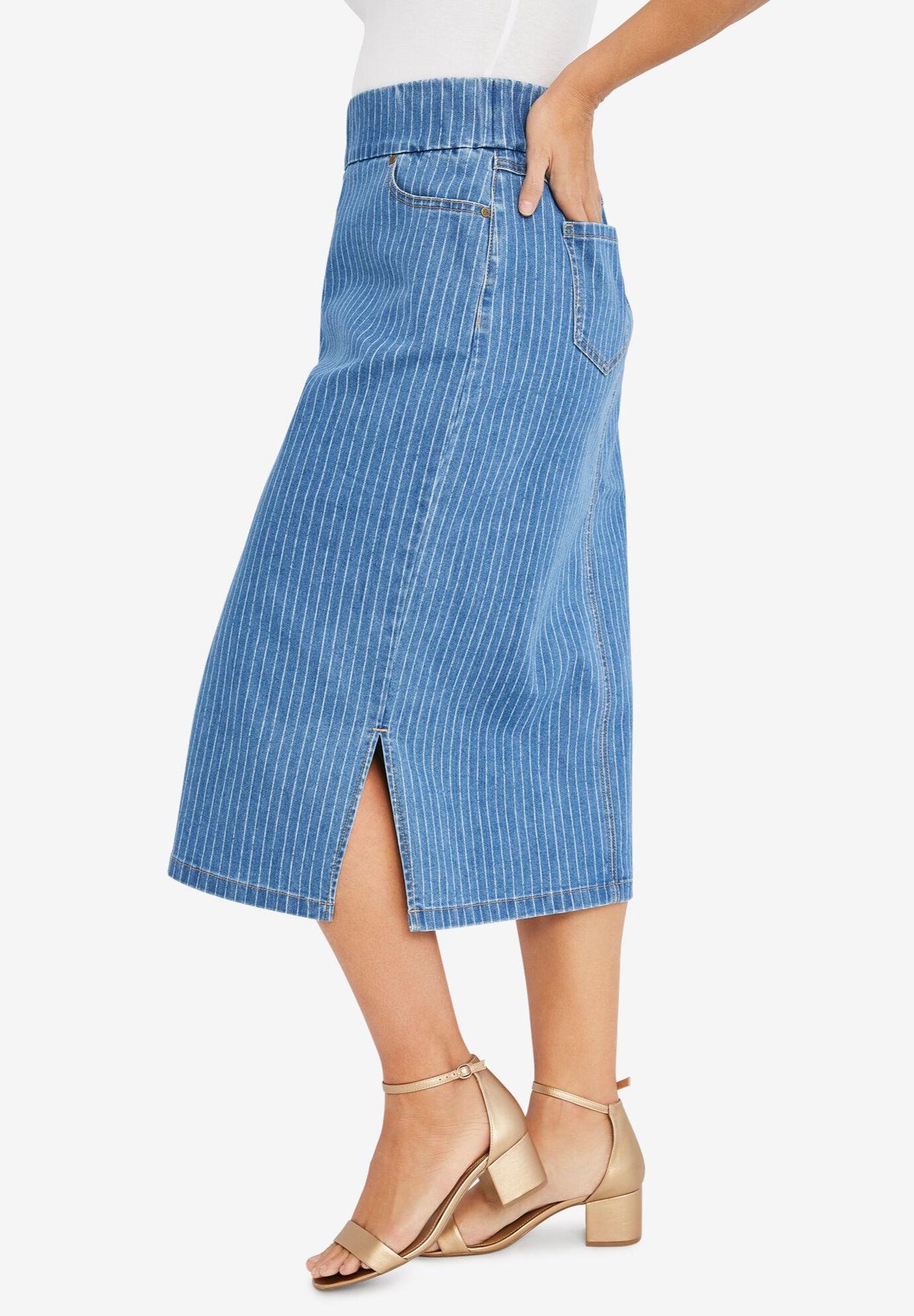 comfort waist midi skirt