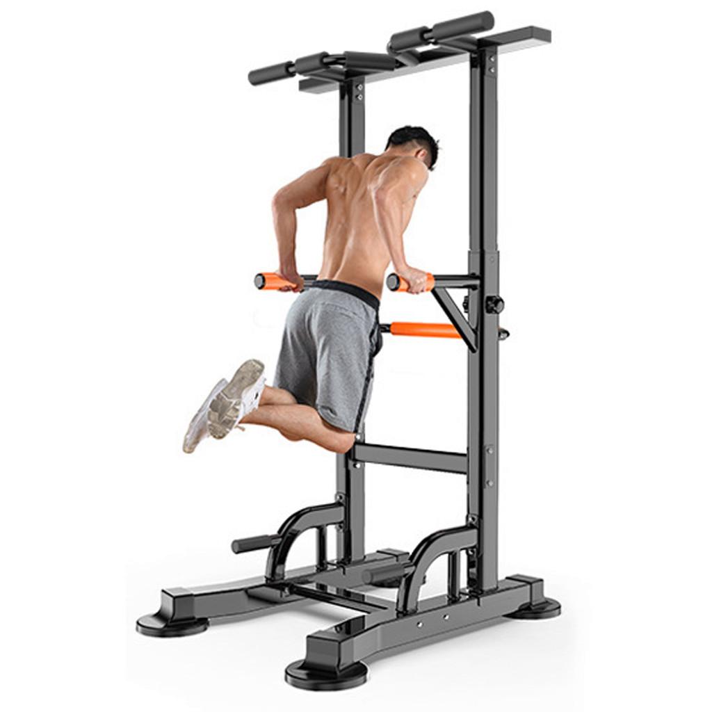 Power Tower Dip Station Adjustable Pull Up Bar Strength Training Exercise Indoor