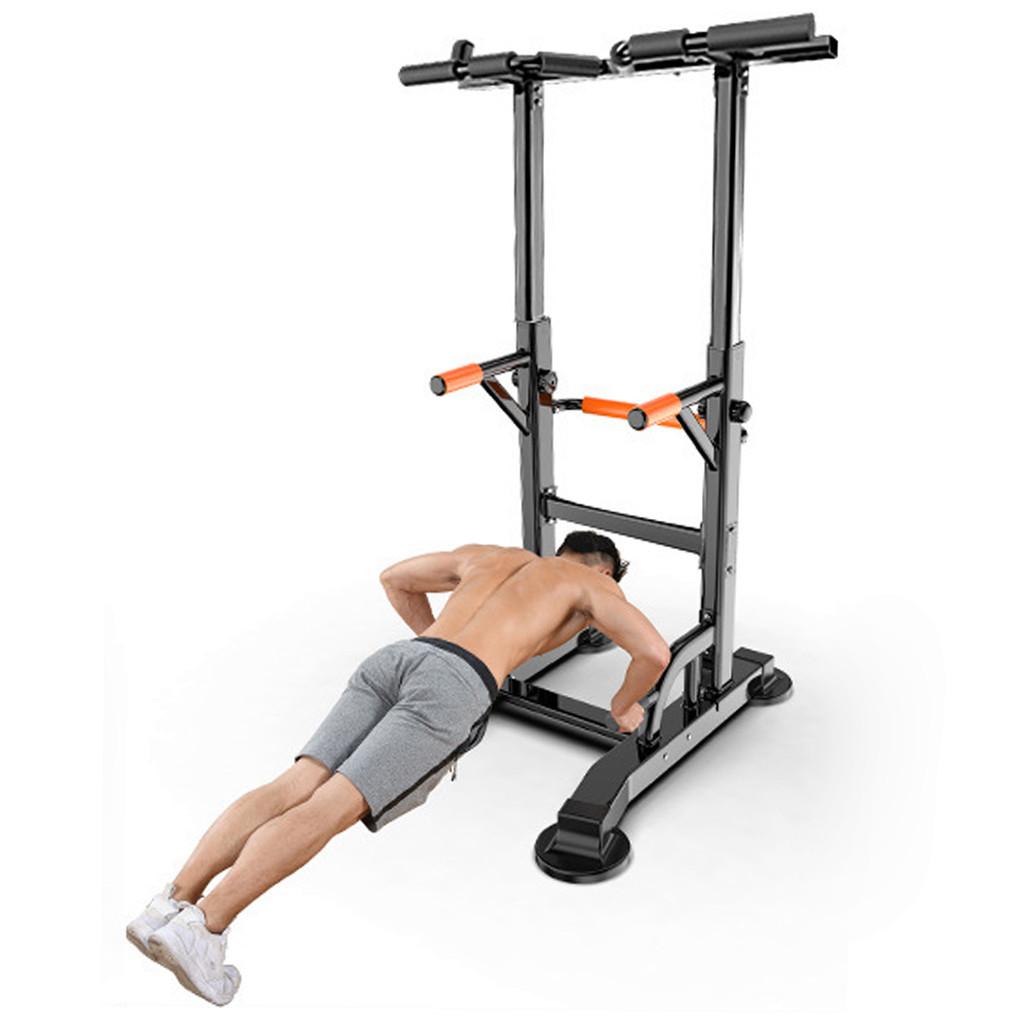Power Tower Dip Station Adjustable Pull Up Bar Strength Training Exercise Indoor